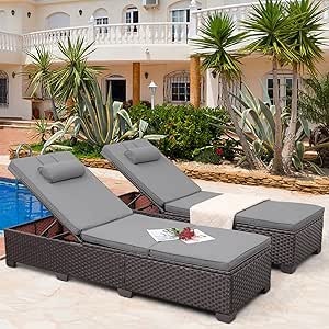 Patio Chaise Latitude Run® Set Of 2 Outdoor Wicker Chaise