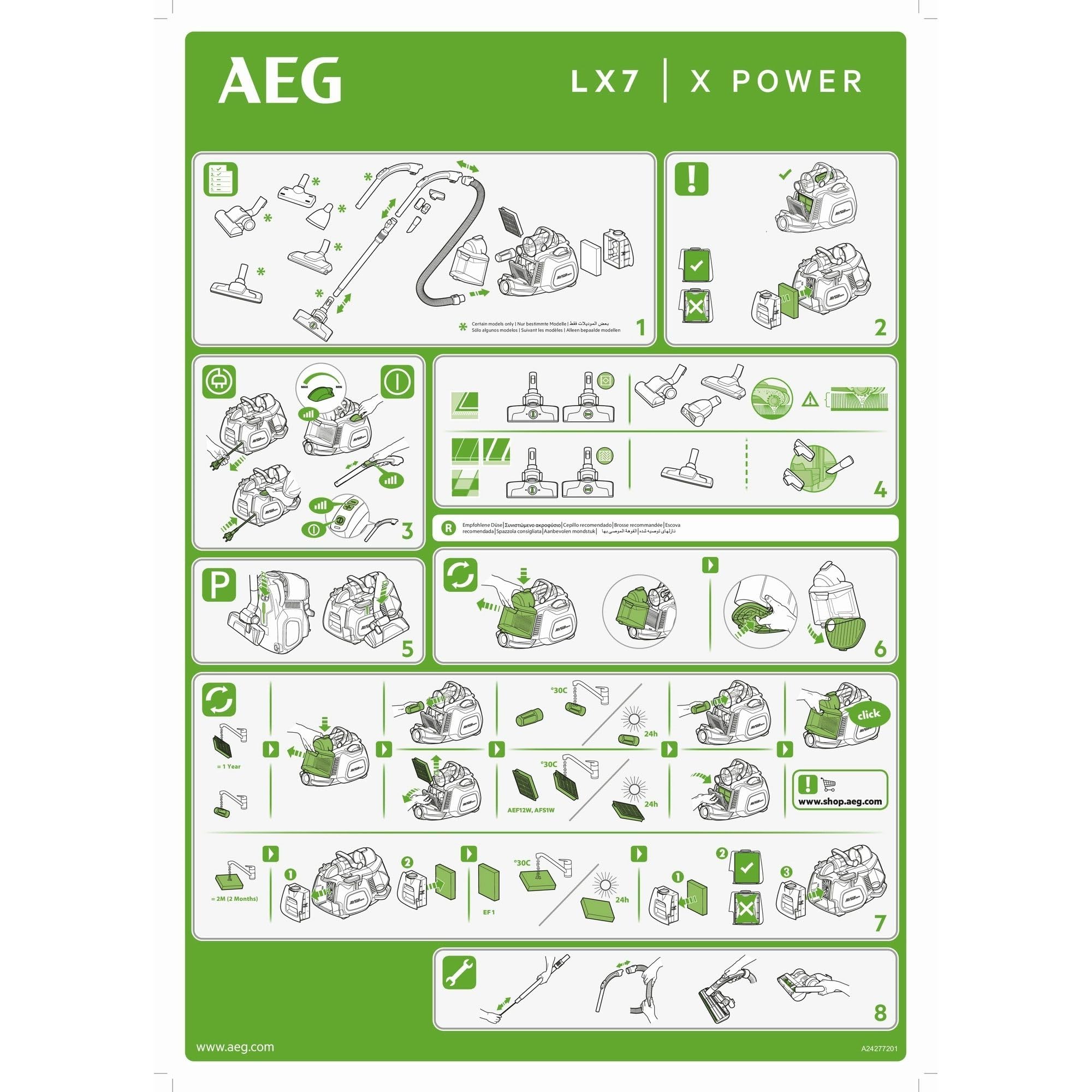 AEG LX7 – 2 CR a pavimento Aspirapolvere, 750 W, peperoncino rosso