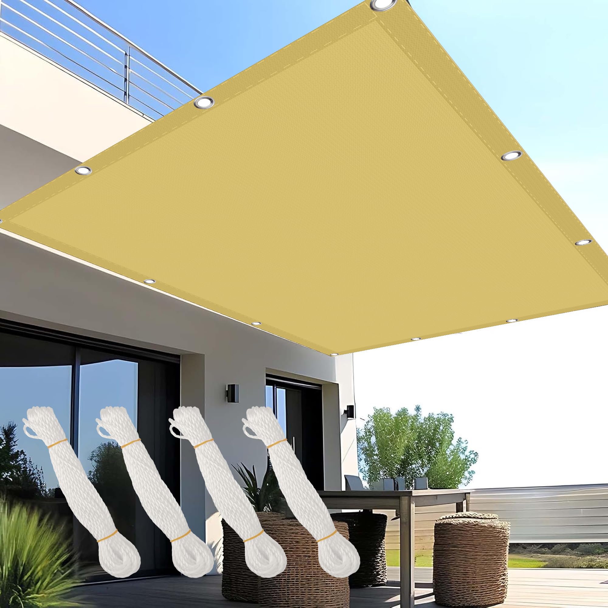 Toile d'ombrage 1.2x3.3m imperméable pour protection solaire jardin patio