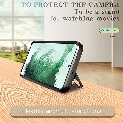 Miniatura 3 de Asuwish Funda de teléfono para Samsung Galaxy S22 5G con protector de pantalla de vidrio templado y soporte delgado, accesorios móviles híbridos