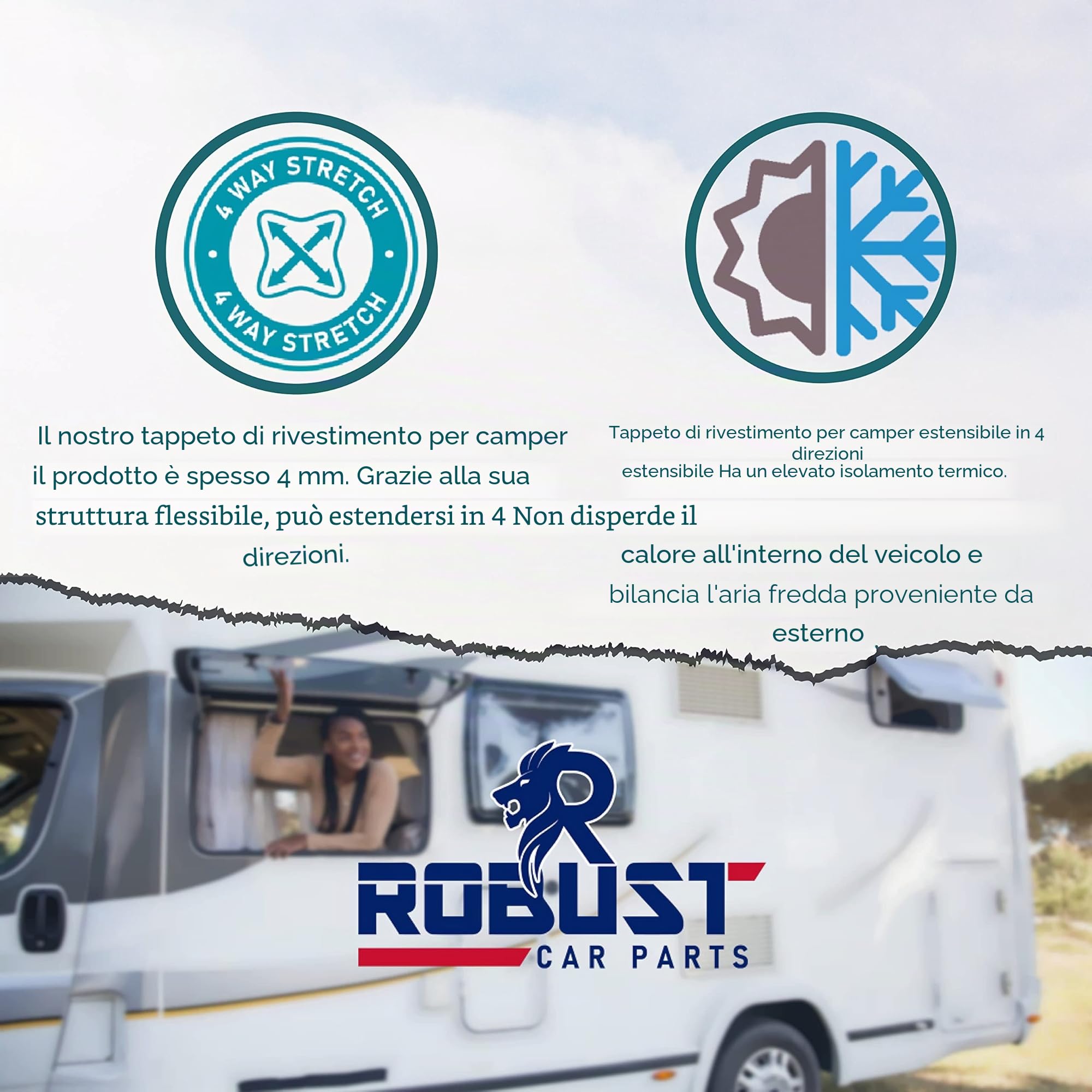 Tappeto con rivestimento in tessuto super elastico, 1 x 2 m, per interni auto, furgoni e camper (nero, 1 x 2 m)