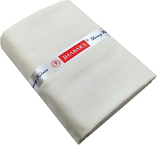 jhabak's Premium Unstitched Shirt Fabric for Men Cotton Blend Material 2.25m Shirt Piece Cloth (Cream, Free Size)-picture-34