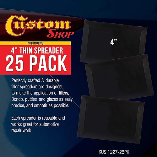 Miniatura 2 de Custom Shop 4 herramientas esparcidoras de plástico de 2-34 pulgadas (paquete de 25) para rellenos de carrocería automotriz, masillas, esmaltes,