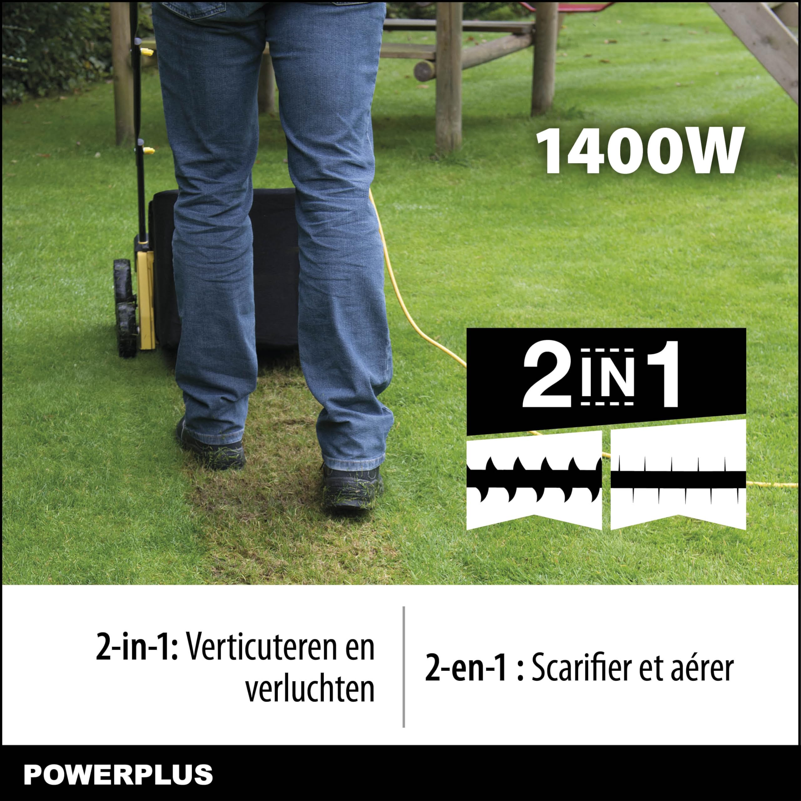 POWER plus POWXG7513 - Escarificador/aireador 1400w, Multicolor