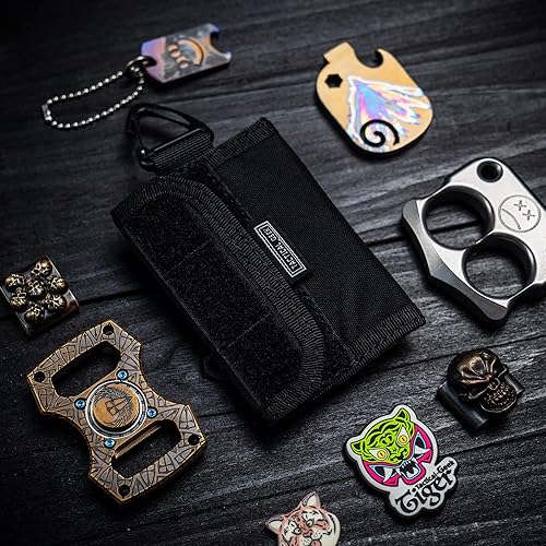 Vista 28 de TACTICAL GEEK - Organizador de bolsa A2 L, cartera de mano de nailon, bolsillo de almacenamiento EDC multiusos, organizador de bolsillo Negro grande