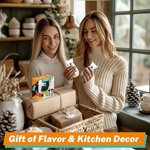 Miniatura 7 de Juego de saleros y pimenteros de aguacate, saleros y pimenteros de vidrio de 4 oz con tapa de acero inoxidable, decoración y accesorios de cocina