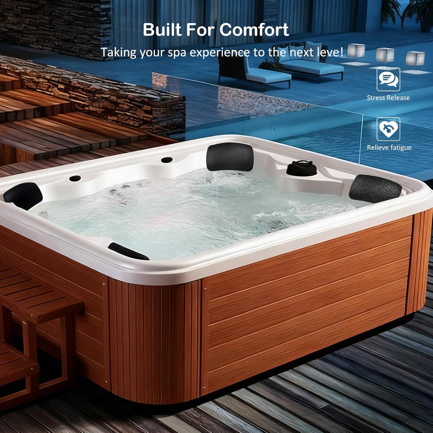 Replacement Head Rests for Cal Spa Parts(3-Pack)，2020-2023 Hot Tub Accessories Headrest，Hot Tub Pillows，Easy to Install