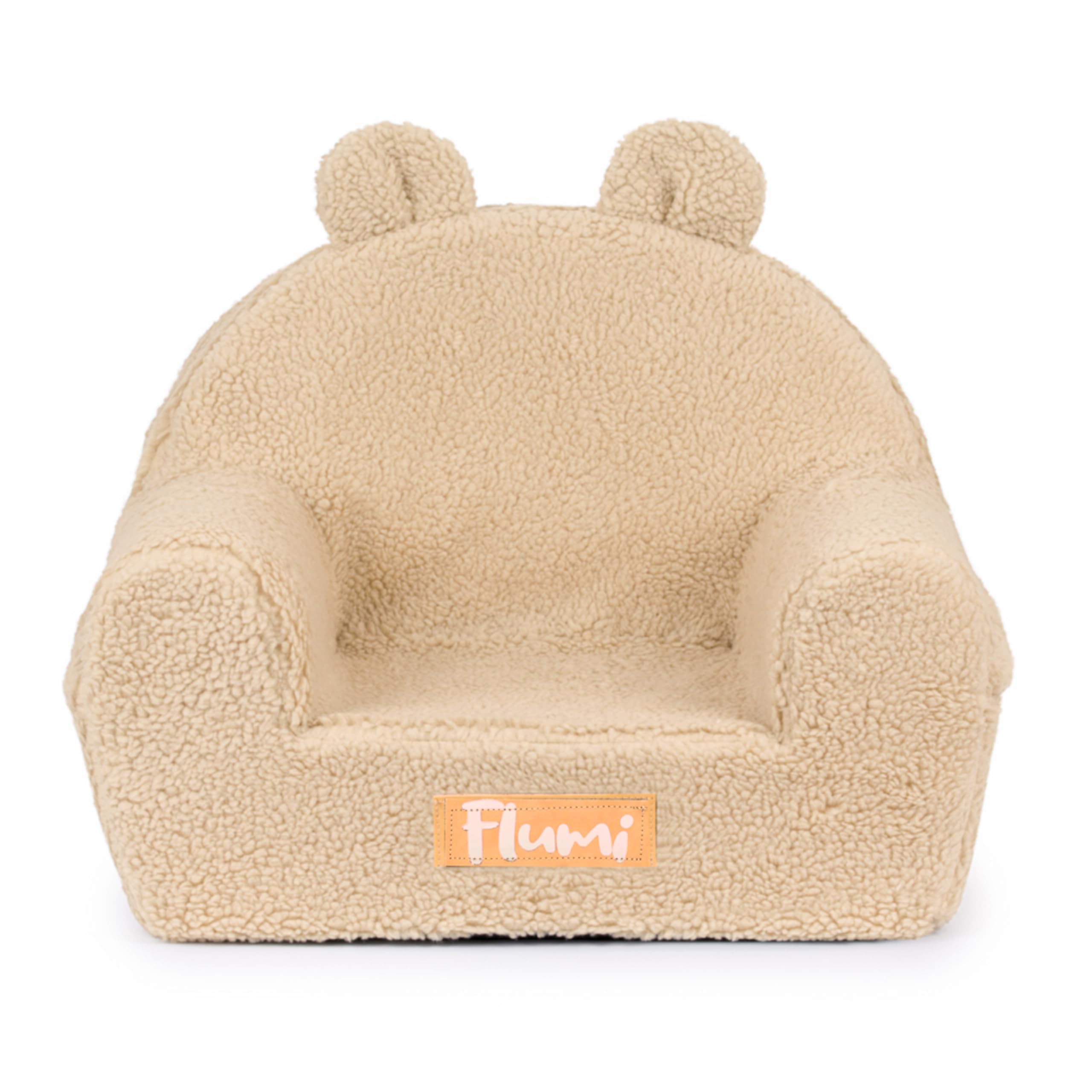 Flumi Fauteuil Personnalisé pour Enfant, Mini Siège pour Bébé, Chaise pour Chambre d'enfant ou Salle de Jeux avec Gravure du Nom (Beige foncé)