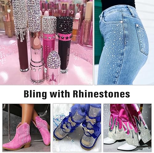 Miniatura 5 de Briskbloom Diamantes de imitación de cristal con parte trasera plana, gemas redondas para arte de uñas y manualidades, fijación de pegamento, Siam