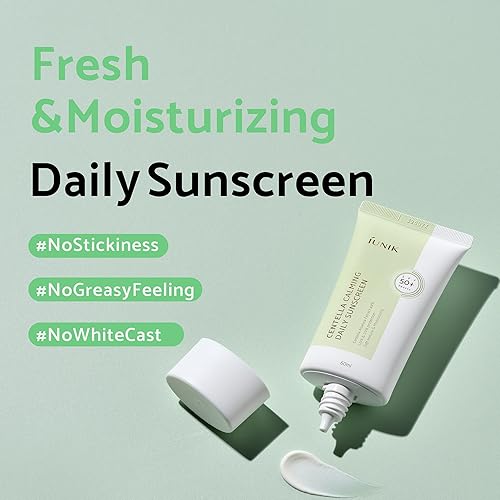 Miniatura 3 de IUNIK Centella Calming Moisture Daily Sunscreen SPF 50+ PA ++++ Mate & No White Cast Centella Asiatica Dry Graso Sensible Vegano Coreano Cuidado de