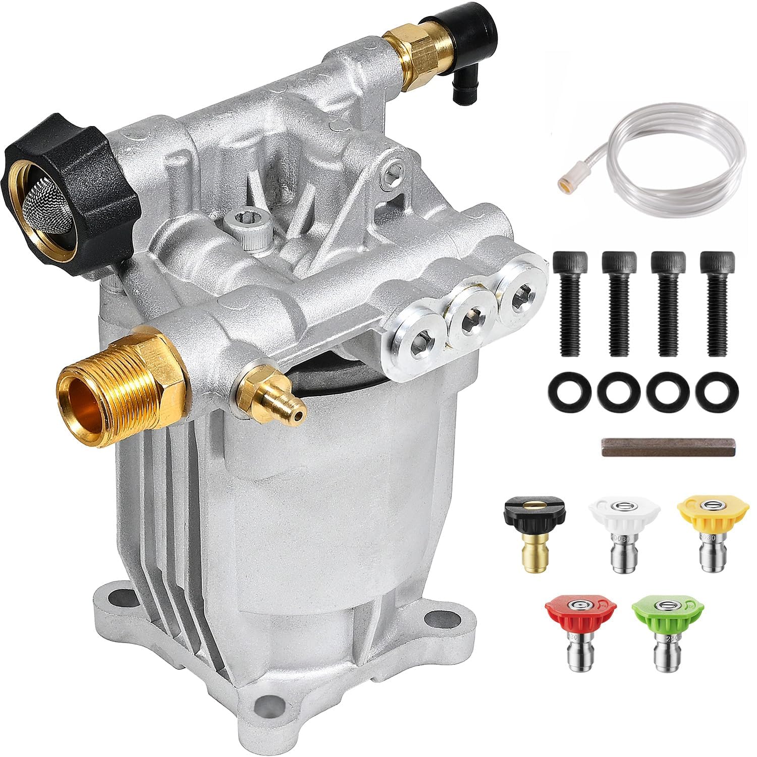 YAMATIC 3/4" Shaft Horizontal Pressure Washer Pump 3400 PSI @ 2.5 GPM Replacement Pump, Replacement Pump Compatible with Homelite, Troybilt, Simpson, Honda GC160 GC190 and More