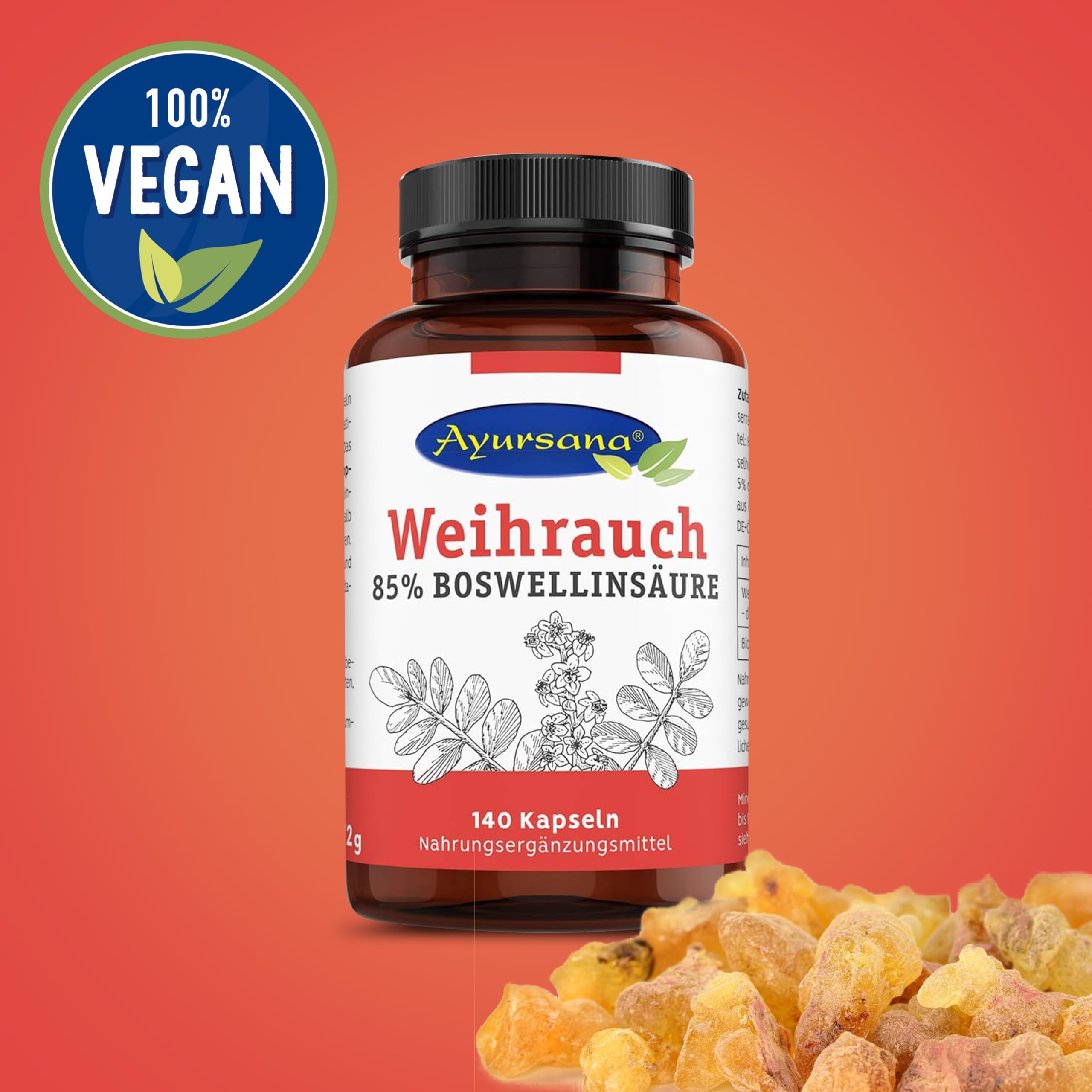 Weihrauch Kapseln (3 x 140 Stück) hochdosiert | Echter indischer Weihrauch mit 85% Boswelliasäuren | 800 mg Weihrauchextrakt je Tagesdosis, davon 660 mg Boswelliasäure | Apothekenqualität