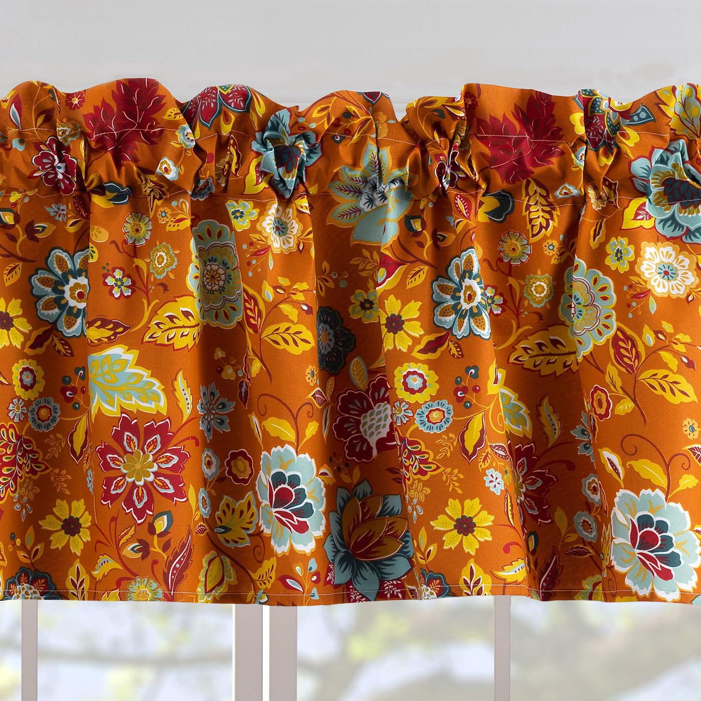 Greenland Home Astoria Semi-Sheer Window Valance - Decorative Treatment for Living Room Bedroom, or Kitchen, 84 W x 19 L, Spice - Image 4