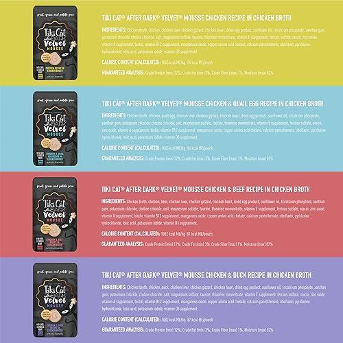 Miniatura 4 de Tiki Cat After Dark, mousse de terciopelo, paquete variado, sin granos y fórmula de patata, con alta proteína y carne de órgano irresistible