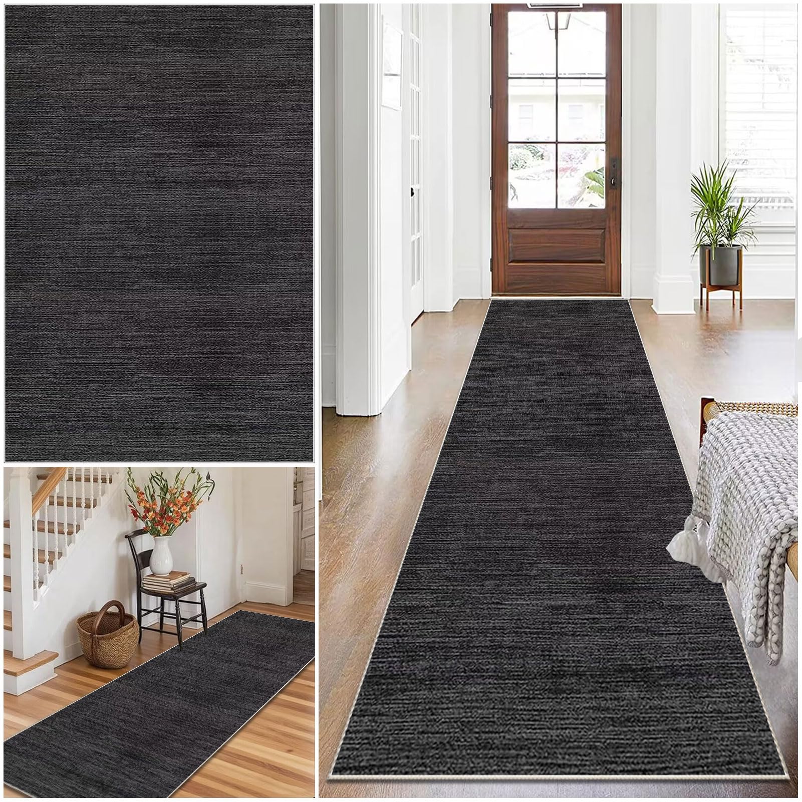 Qivstxug Long Runner Rug for Hallway, Washable Carpet Runner Rug for Kitchen, Non-Slip Extra Long Entryway Runner Rug, Long Hallway Hall Runner Narrow Rugs, 40 x 90 cm Laundry Bedroom Room Rug Runner
