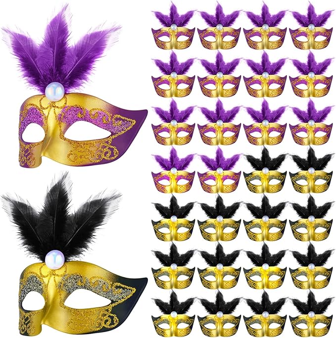 28 Pieces Mini Masks Tiny Mardi Gras Mask Small Masquerade