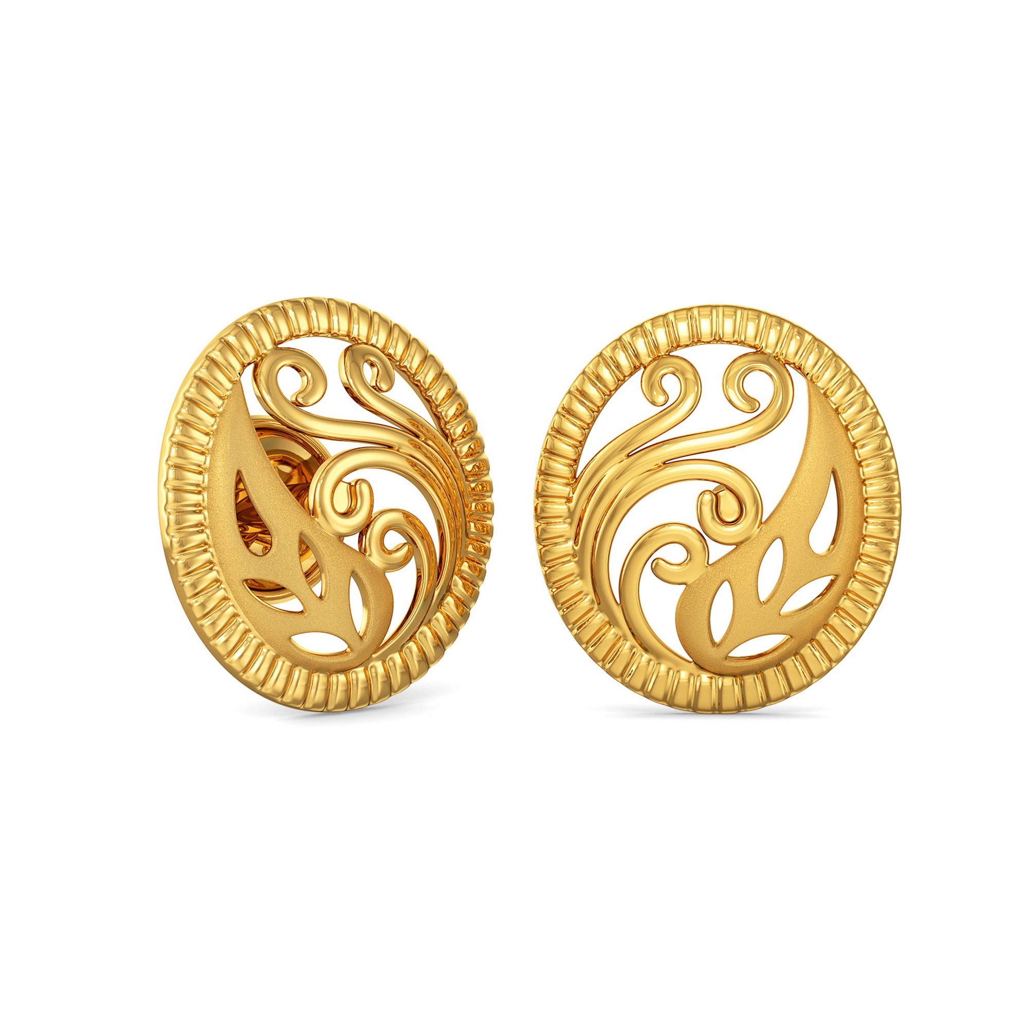 22k (916) Impress collection Metal Yellow-Gold Earrings For Women's, Gold