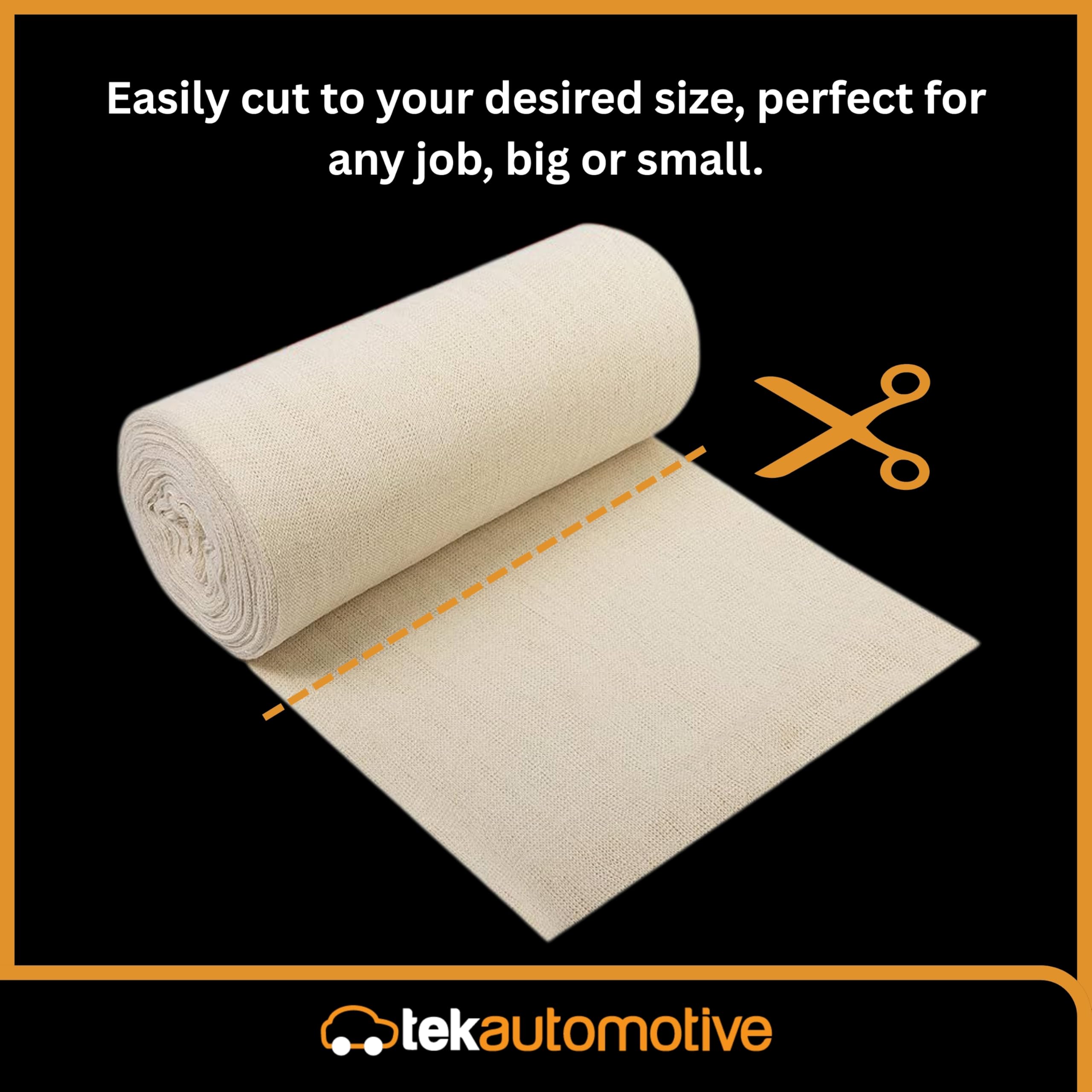 Tek Automotive Rotolo di tessuto Stockinette da 800 g, 100% puro cotone, rotolo di panno di montone da 17 m, ultra morbido, senza pelucchi per cerare legno, lucidatura e dettagli, straccio