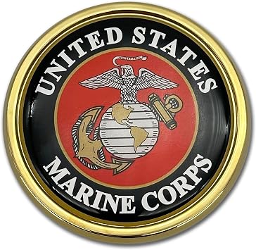 Elektroplate United States Marine Corps Crest Bright Gold Car Emblem