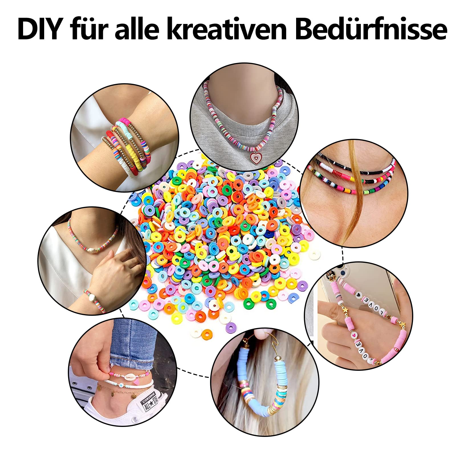 Set Di Perline Per Bracciali Fai Da Te – Oltre 1100 Pezzi 6/8 Mm – Con Scatola, Cordoncini E Accessori – Tema Unicorno E Arcobaleno