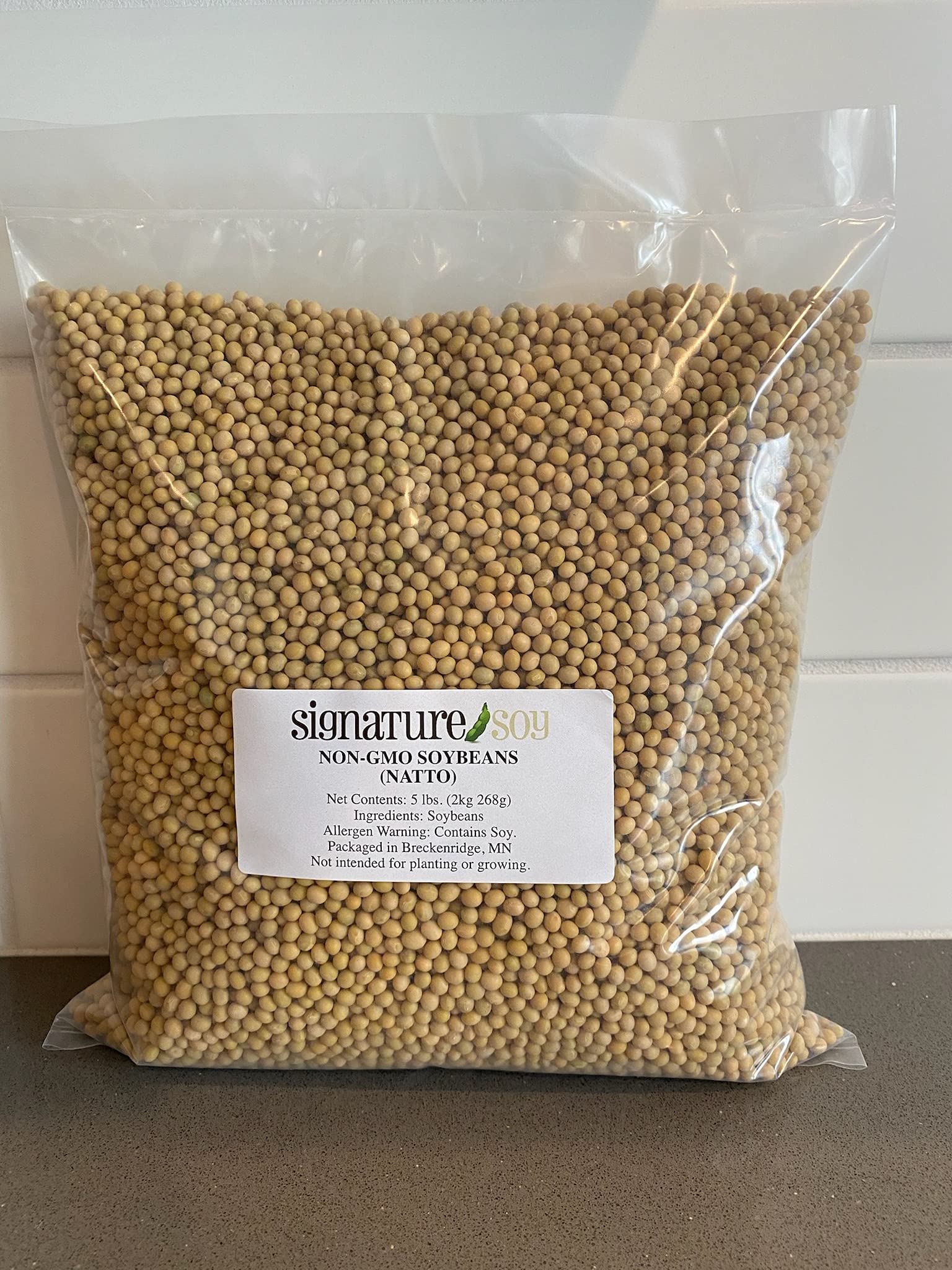 Signature Soy NON-GMO Soybeans for Natto 5 Lbs. FRESH CROP Small Size Soybean