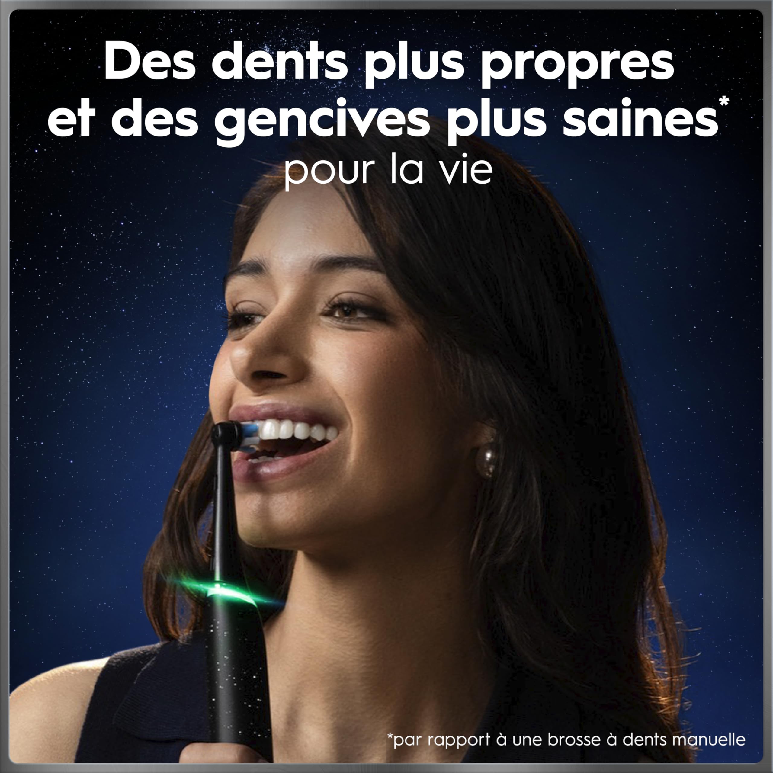 Oral-B Brosse à Dents Electrique iO 10 avec Brossette de Rechange, Noire – 7 Modes dont Blancheur et Soin des Gencives, Capteur de Pression, Batterie Rechargeable, Coach de Brossage, Etui