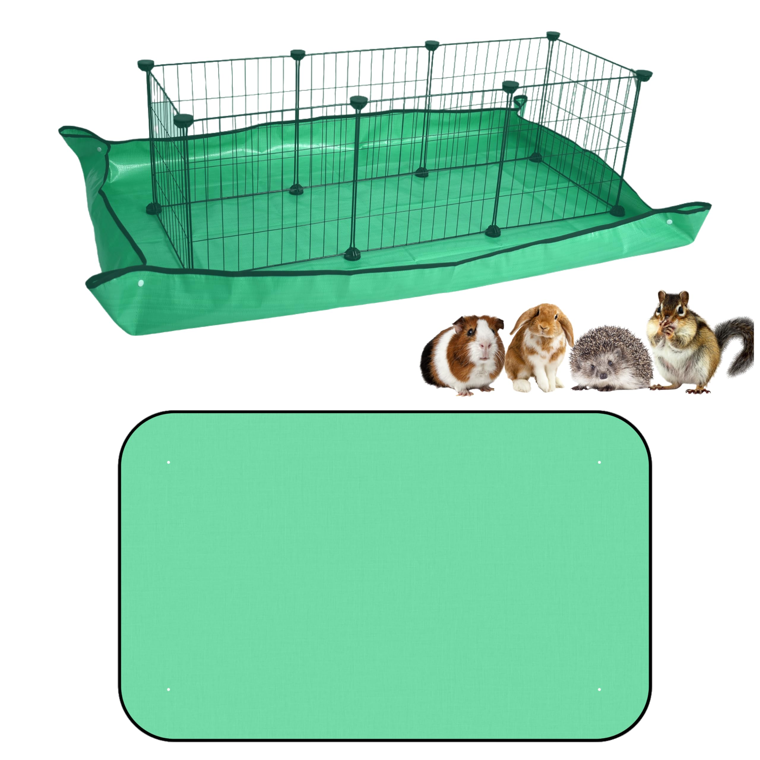 Zuisfau PVC Guinea Pig Cage Liner, Snap Edges, 150x100cm Green — image 1