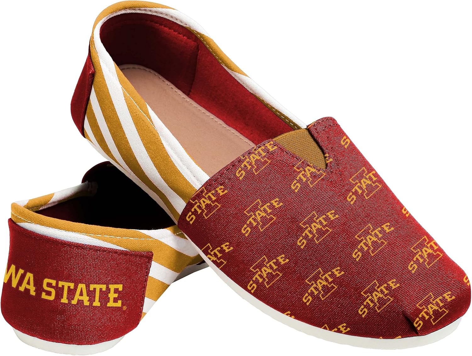 FOCO Iowa State Cyclones NCAA Womens Stripe Canvas Shoes - XL