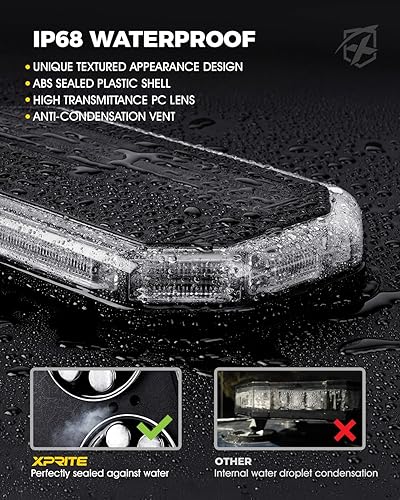 Miniatura 6 de Xprite Barra de luz estroboscópica con 42 luces LED para techo con controlador, patrón de bandera de EE. UU., luz intermitente de advertencia de