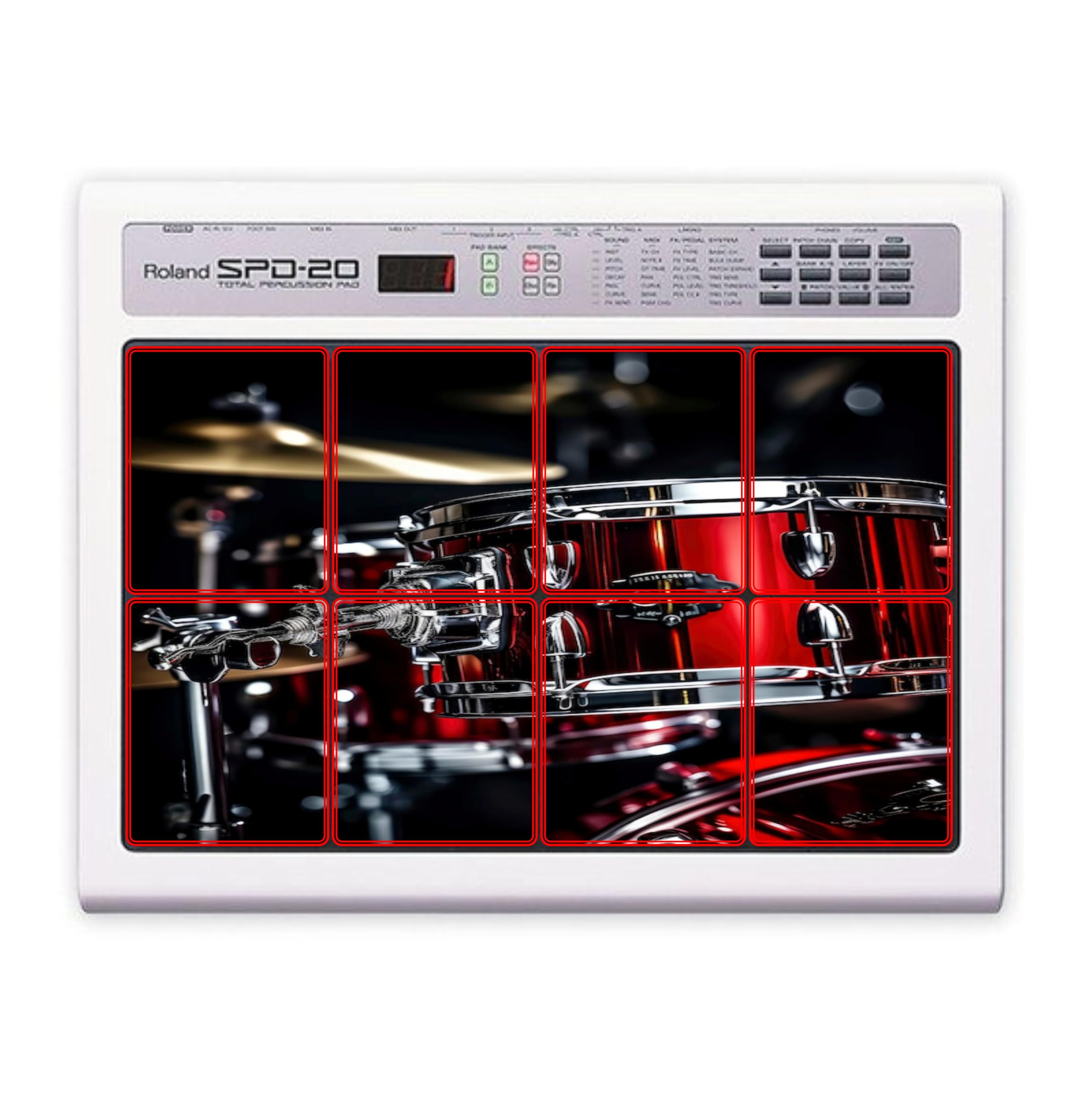 RHYTHM PRO Drum Set Vinyl Waterproof Stickers Set of 8pcs Compatible with Roland Octapad SPD20/SPD-11/SPD-8. (A)-image-1