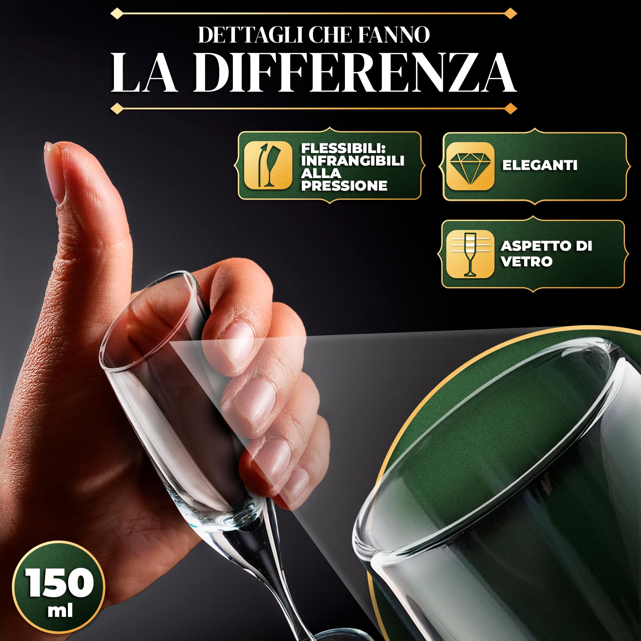 ActivoTex Calici Plastica Spumante per Matrimoni. Confezione da 12 Pezzi Transparente Bicchieri Flute Plastica Ultra Resistente Rigida Lavabili Vino Champagne Cava Versatili, Durevoli e Sicuri