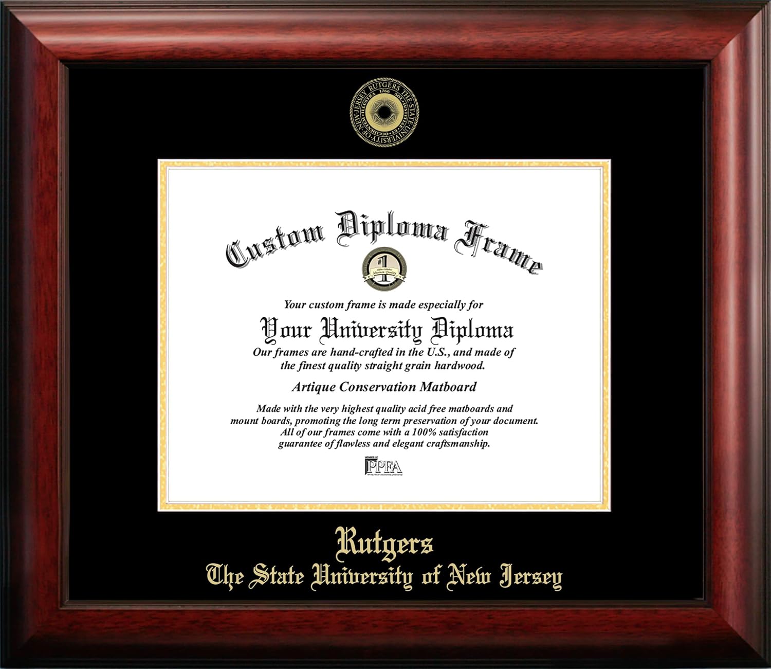 Campus Images Rutgers Gold Embossed Diploma Frame