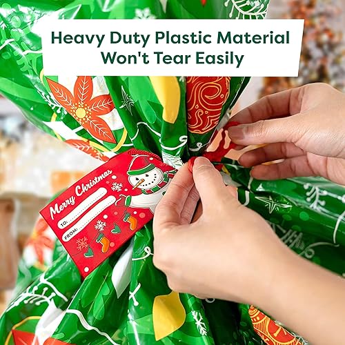 Miniatura 5 de Bolsa de regalo de Navidad extra grande de 56 x 36 pulgadas, bolsas de regalo grandes para regalo de Navidad, bolsas de regalo gigantes de plástico