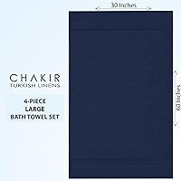 Vista 191 de Chakir Turkish Linens Toallas turcas de alta calidad 100% algodón para baño, toallas de baño grandes de 30 x 60 pulgadas (4 piezas, beige)