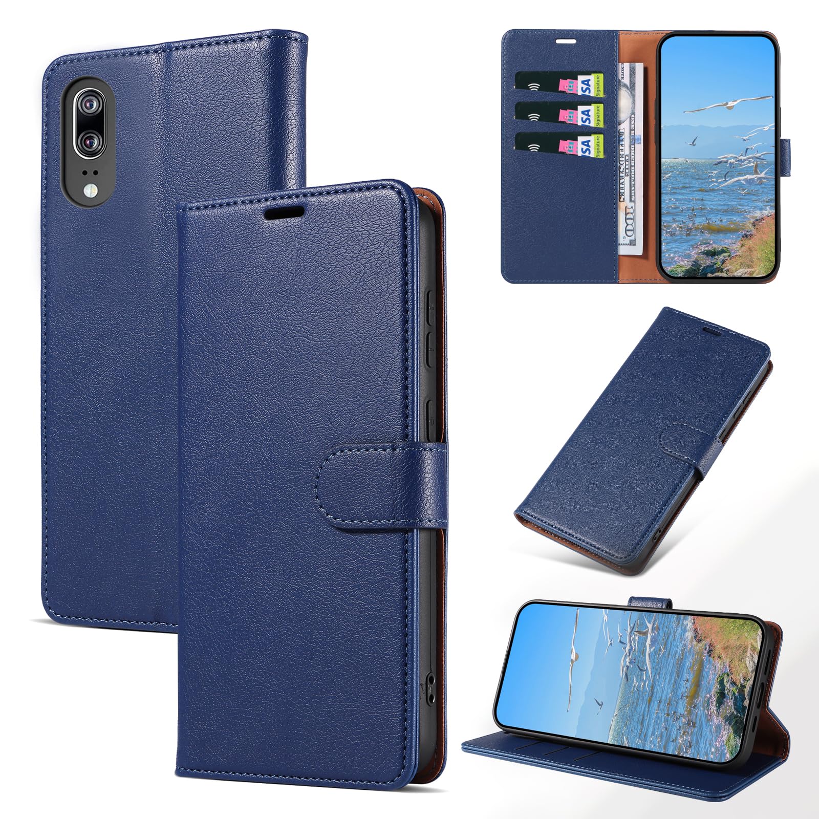 Custodia per Huawei P20, Cover a Libro Magnetica Custodia in Pelle per