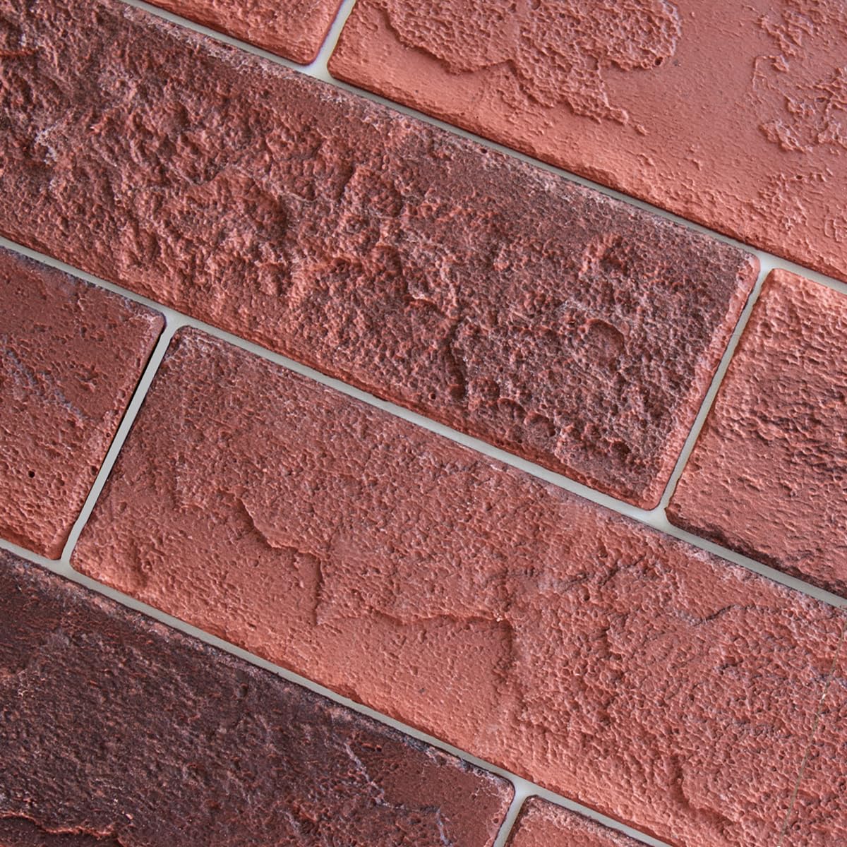 Photo 1 of TORURAL 2 Vintage Red Faux Brick Wall Tiles, 3D Thin Brick Veneers for Bedroom, Bathroom, Kitchen, Fireplace and Fence Wall Panels