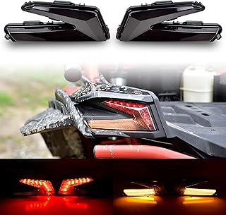 SAUTVS LED Taillights Tail Lamps Assembly Rear Lights with Yellow Turn Signal Light for Can-Am Maverick X3 XDS XRS Max Turbo R 2017-2023 Accessories (2pcs, 710004744)