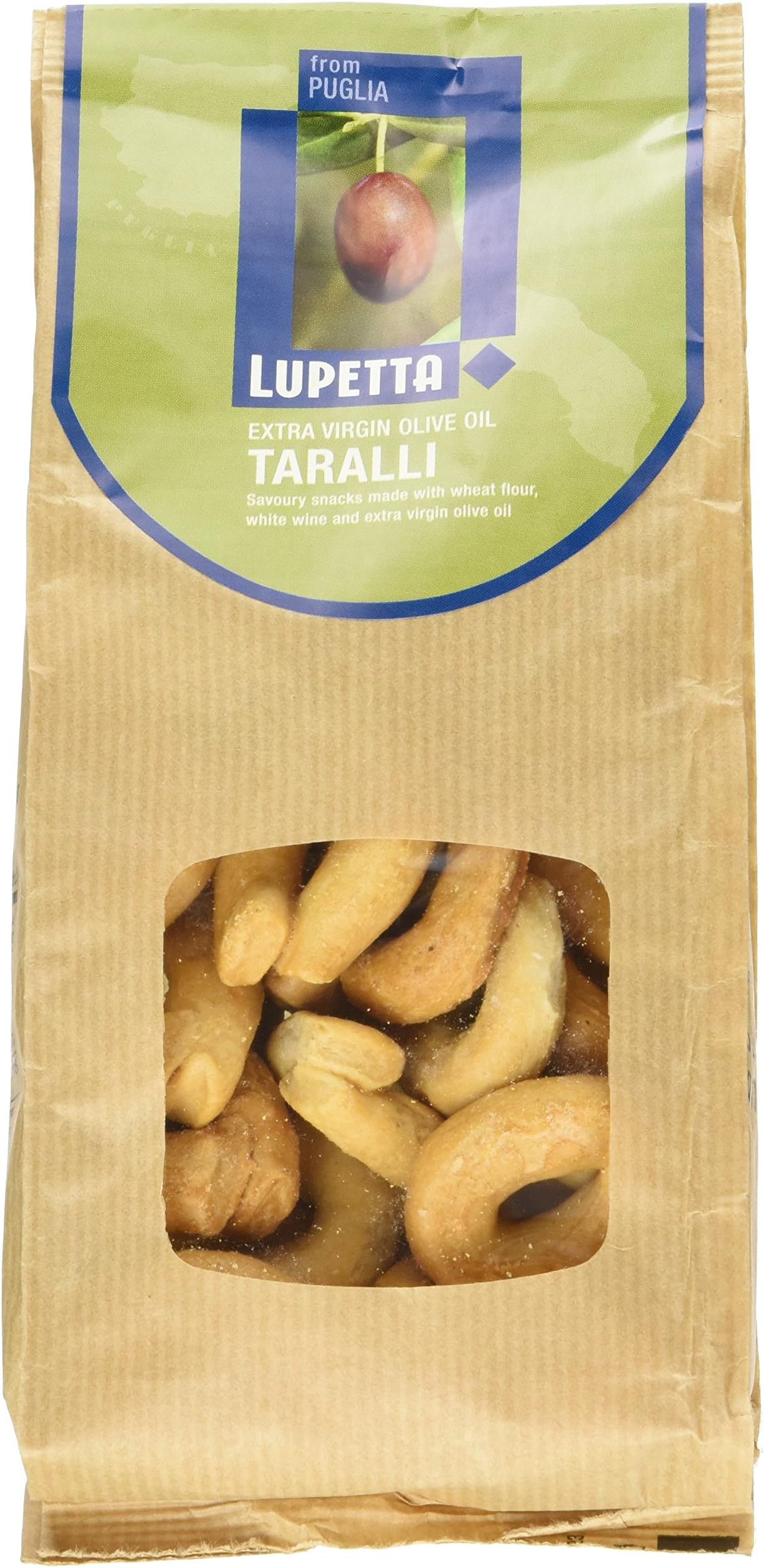 Lupetta Extra Virgin Olive Oil Taralli 250 g (Pack of 6)