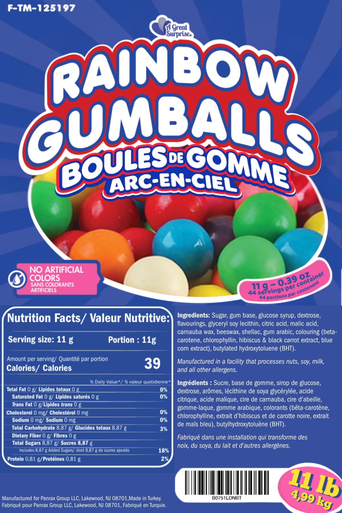 Amazon.com : Bulk Rainbow Gumballs – 11 lb, Approx. 470 Pcs 