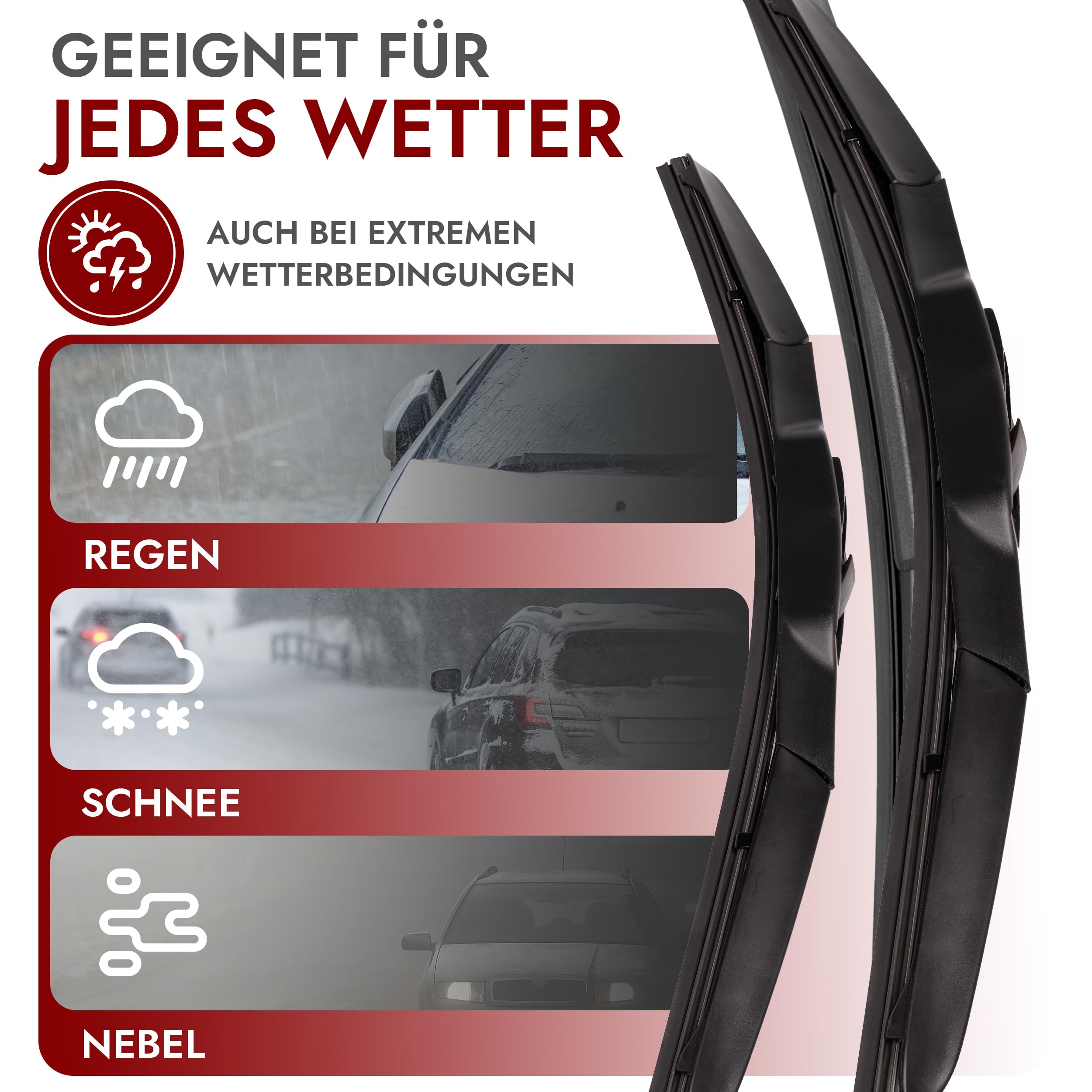 RECAMBO Set Spazzole Tergicristallo Ibride Flex Aero – Compatibili Con Jeep Compass (dal 2016) – 600 Mm E 450 Mm – Qualità Premium, Installazione Facile