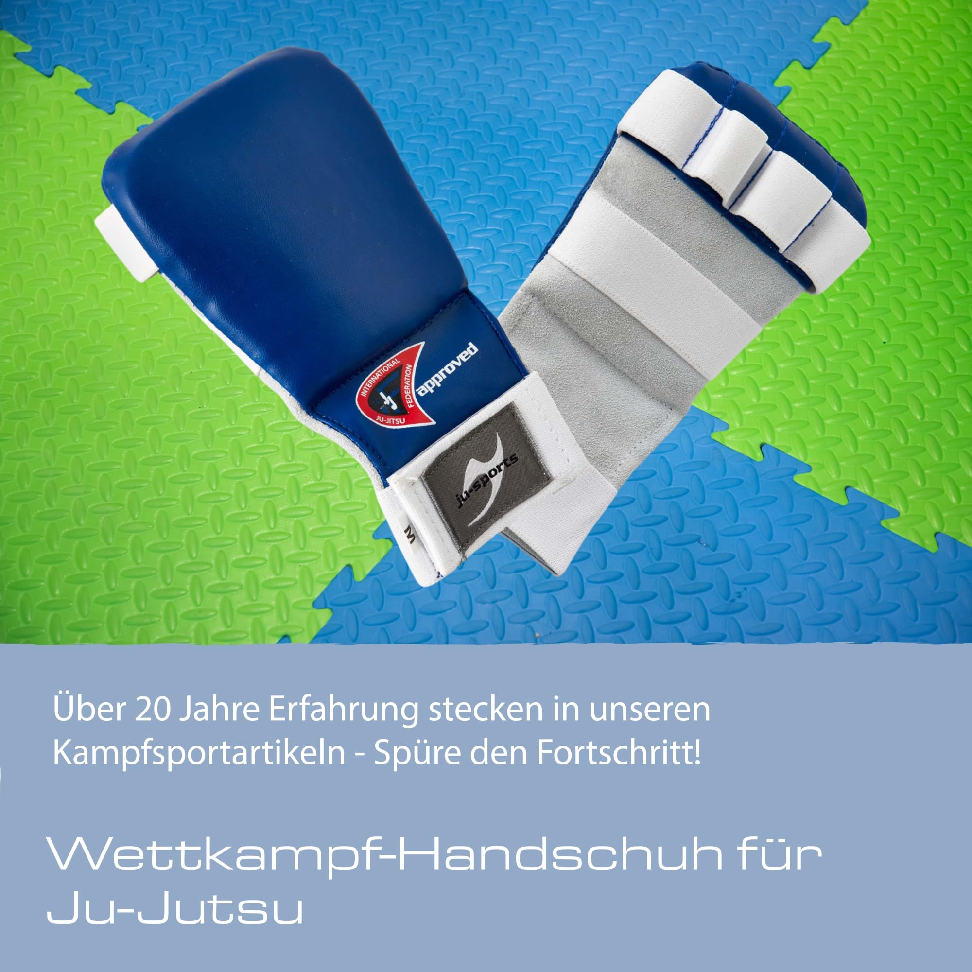 Ju-Sports Kampfsport Handschutz Ju Jutsu rot - Hochwertige, strapazierfähige Wettkampf Handschoner für Erwachsene & Kinder mit Klettverschluss, Optimaler Halt