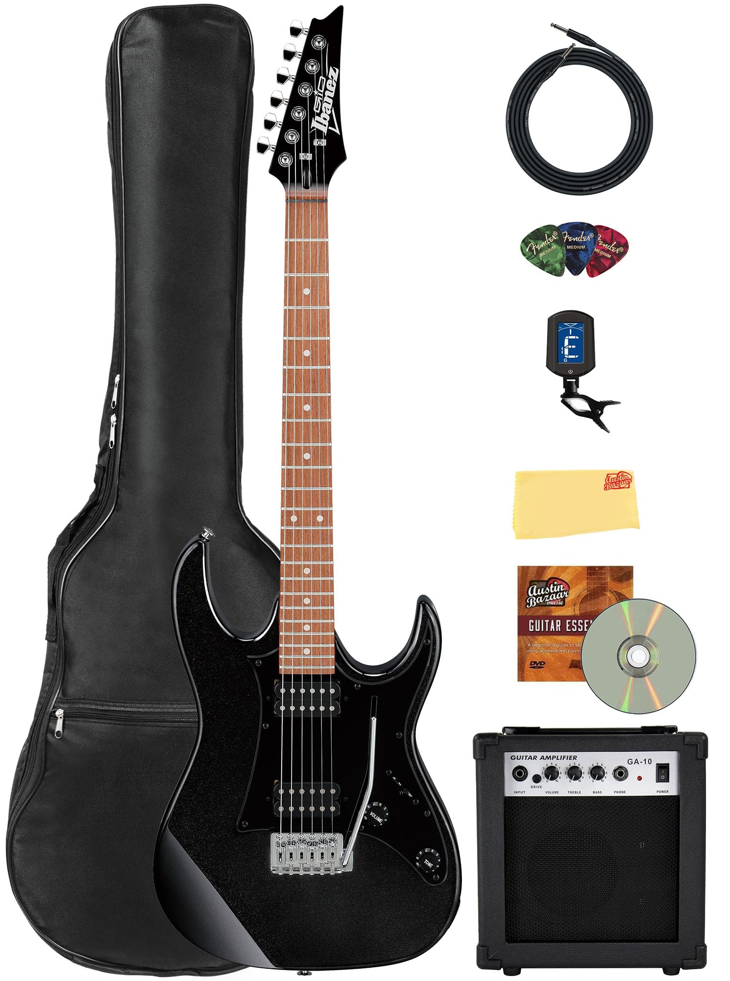 Amazon.com: Ibanez GRX20Z RG Gio Electric Guitar - Black Night