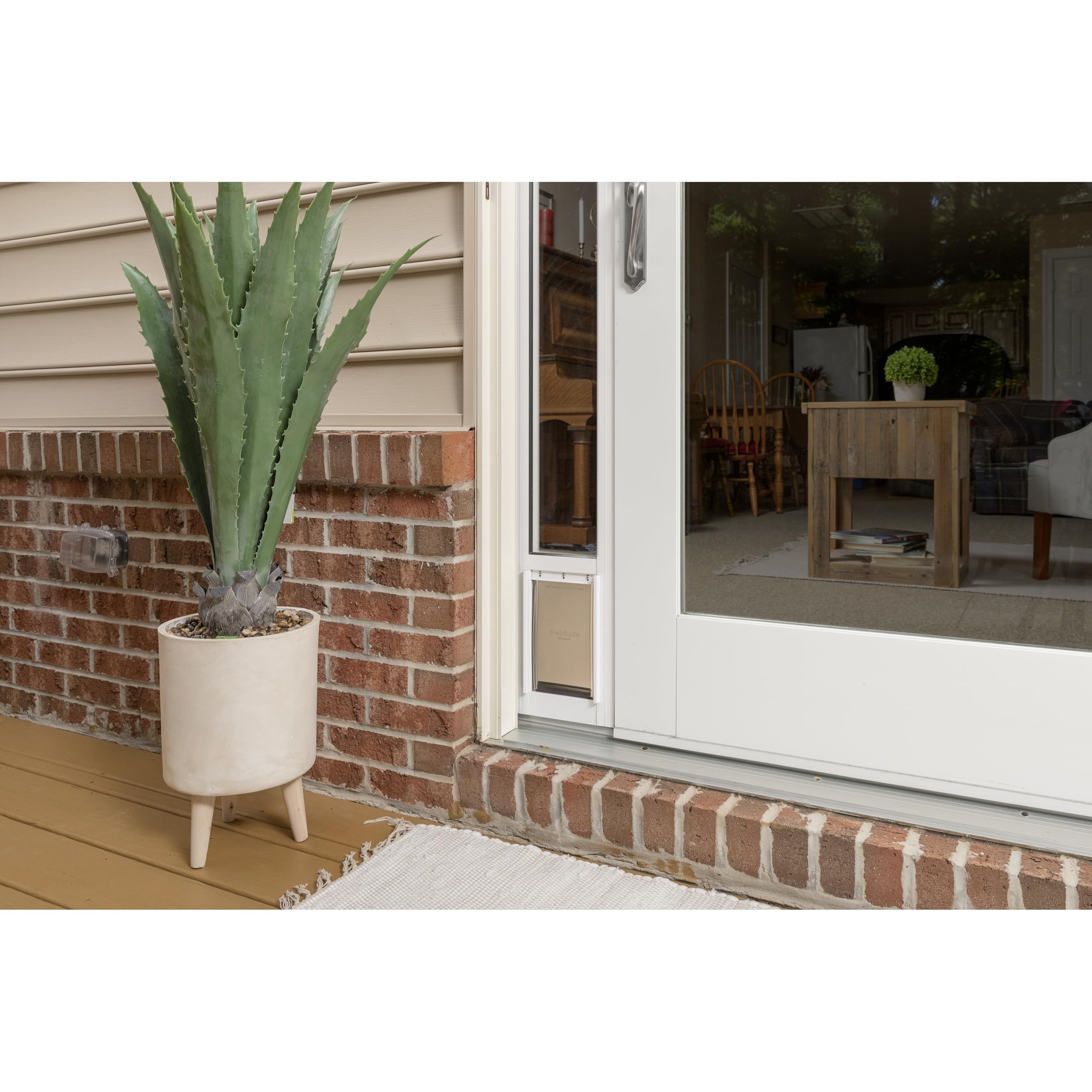 PetSafe Porte en Verre Coulissante pour Chats et Chiens en 2 pièces - Aucune Découpe, Durable, Résistant aux Intempéries - Petit