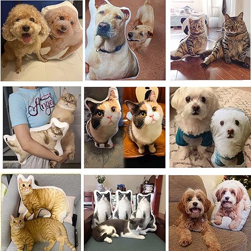 Miniatura 6 de Almohada personalizada con forma de mascota con foto como regalo de cumpleaños, Navidad, día de San Valentín para familiares y amigos, regalo