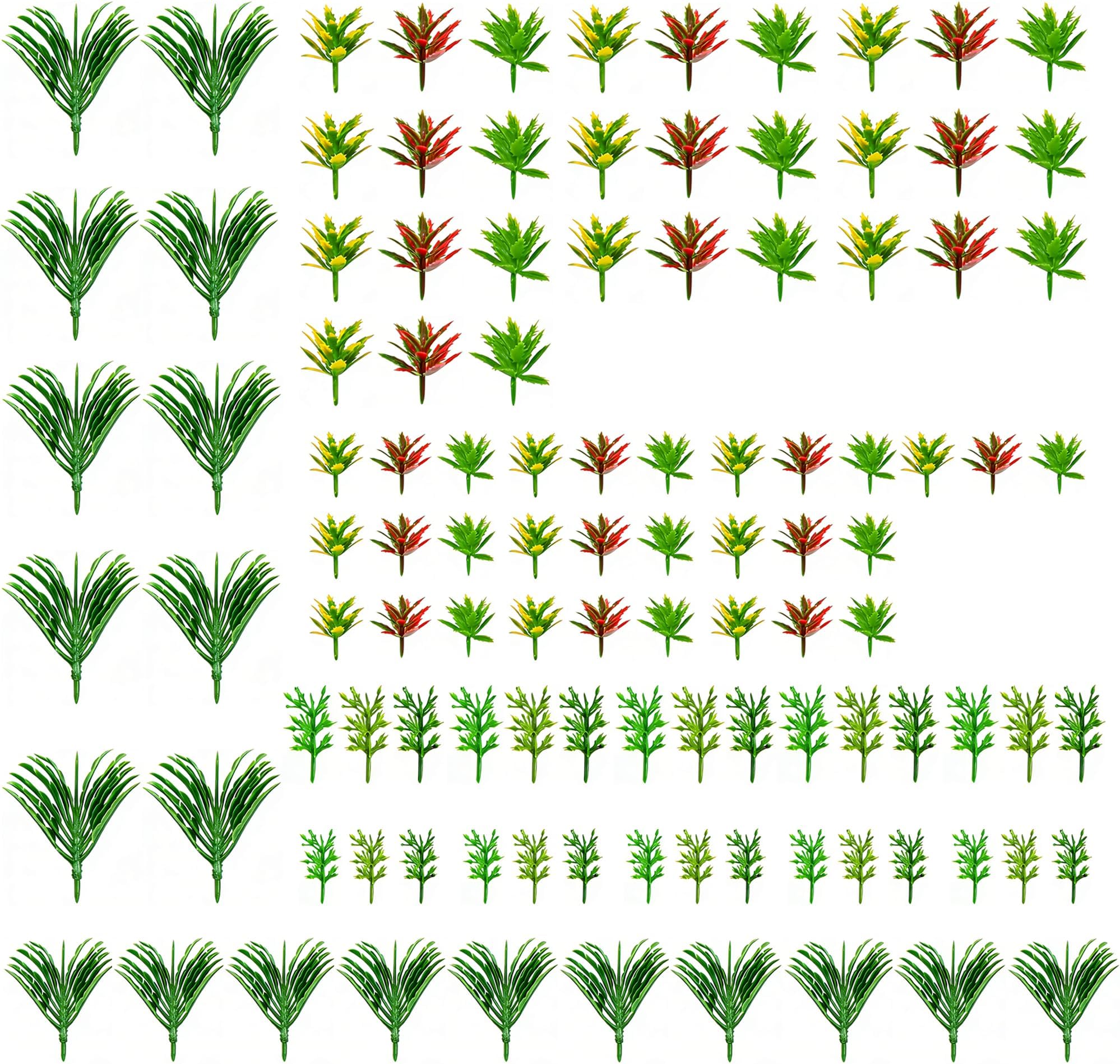 110pcs Model Plants Miniature Toy Trees Train Scenery Fairy Garden Trees Diorama Trees Model Scenery Railway Park Garden Scene Architecture Wargame Trees Model