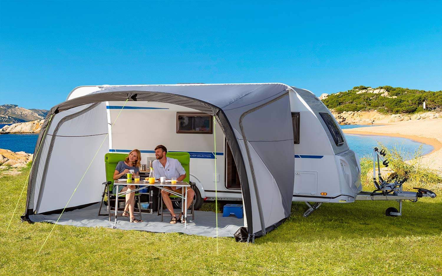 BERGER | Pare-Soleil Gonflable Sombra-L 400x250 | Auvent de Camping | Store pour Camping-Car, Caravane Gonflable | Auvent Gonflable Camping Car | Accessoire Camping Car
