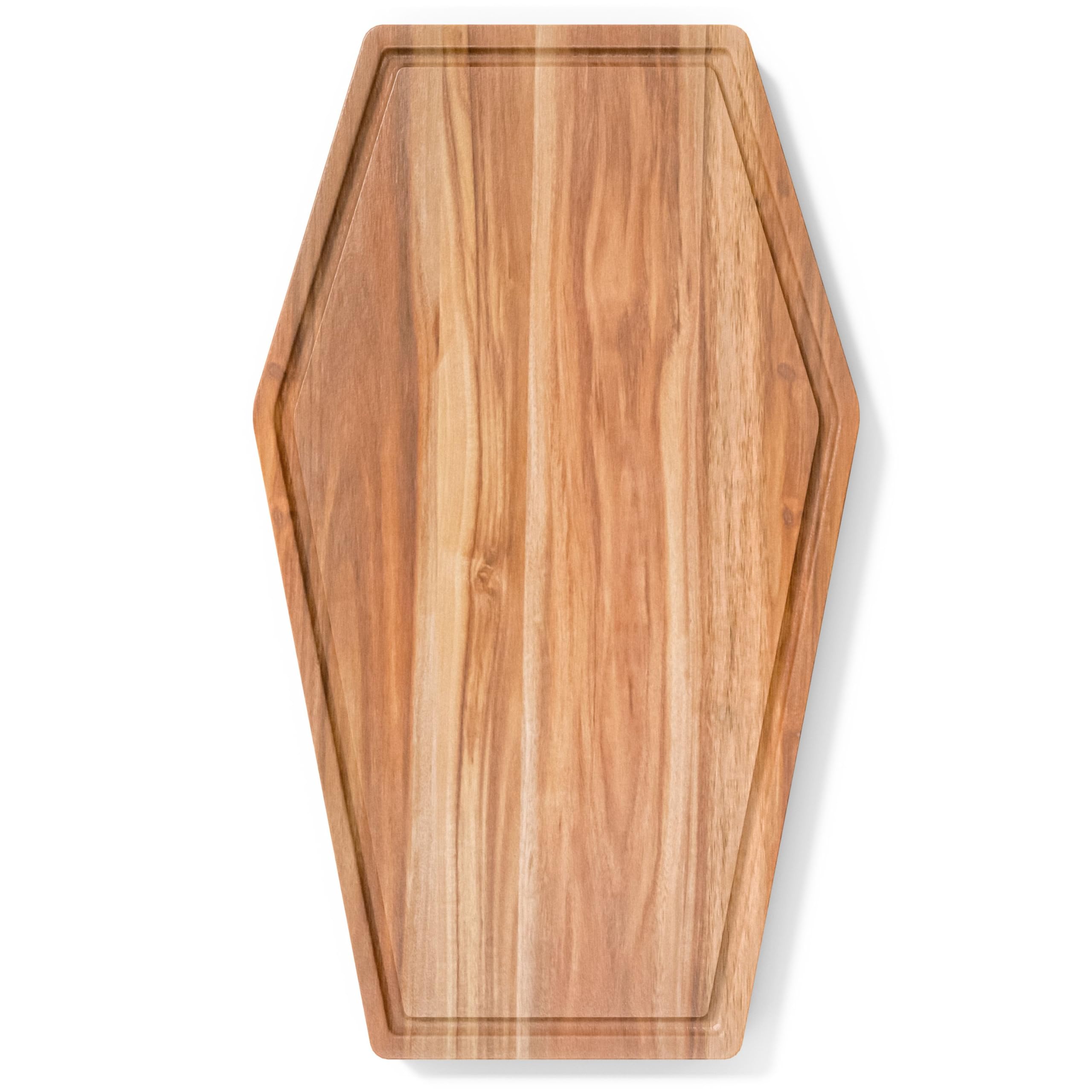 Großes Sarg-Charcuterie-Brett – Gothic-Schneidebrett aus Akazienholz, Sargform, 43,2 x 26,7 cm, Halloween-Holz-Serviertablett, Gothic-Platte, gruselige Dekoration, Geschenke