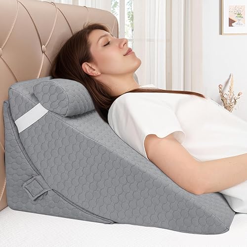 Miniatura 9 de Almohada de cuña de cama para dormir, juego de almohada de cuña ajustable para después de la cirugía, almohada triangular elevada para reflujo ácido