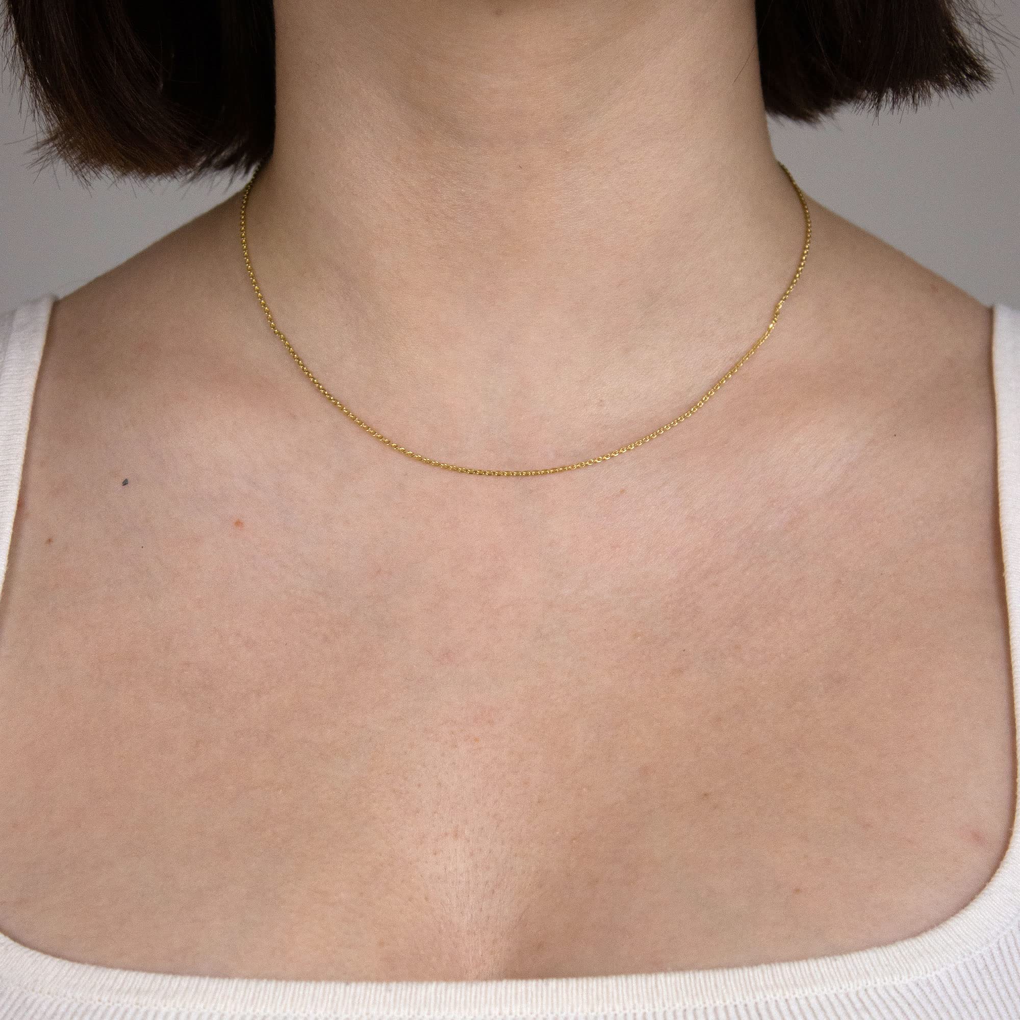 Goldkette Ankerkette diamantiert Halskette 1,0 mm 333-8 Karat Gold