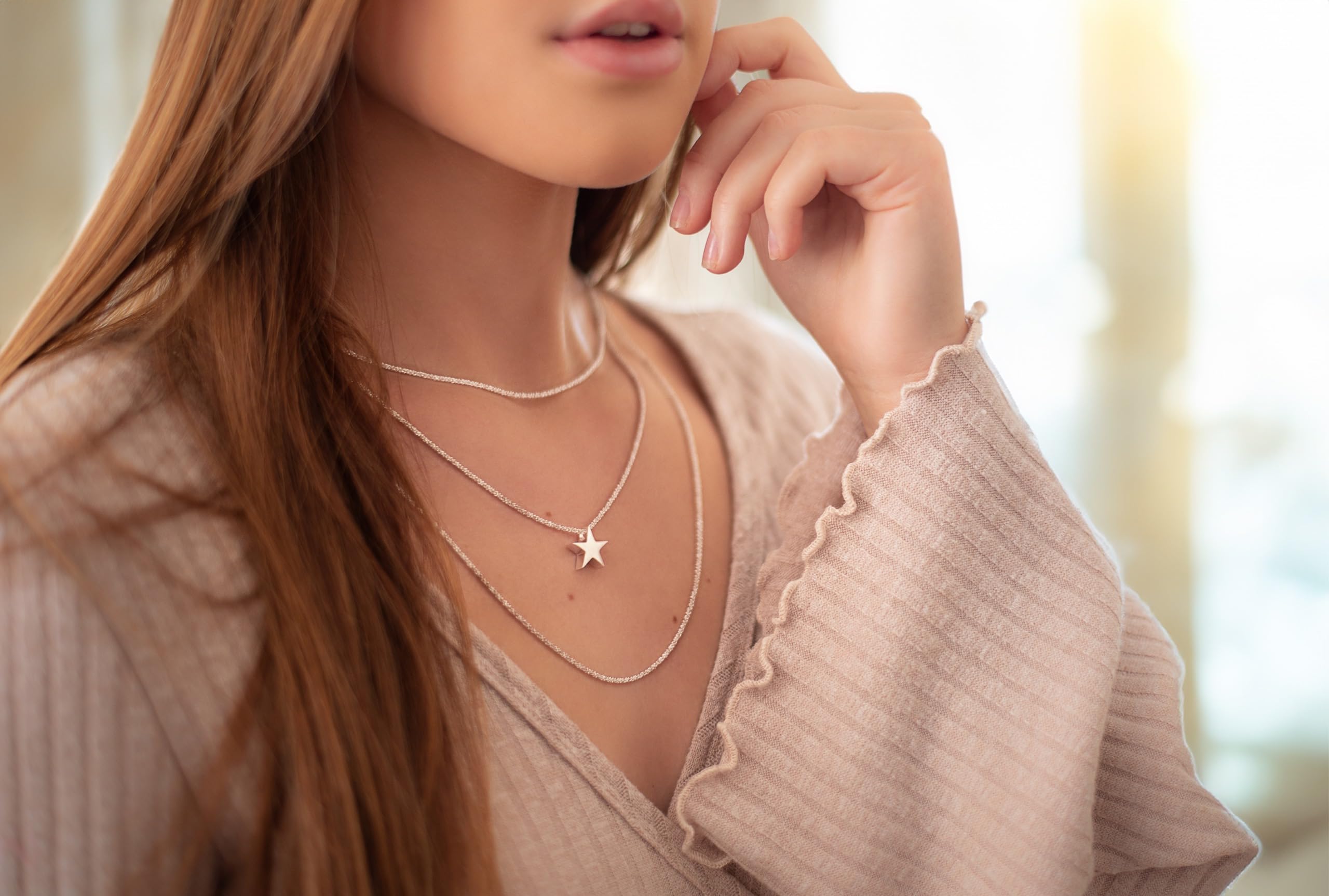 SILBERMOOS Damen Anhänger Stern Sternchen klein massiv matt glänzend 925 Sterling Silber Star